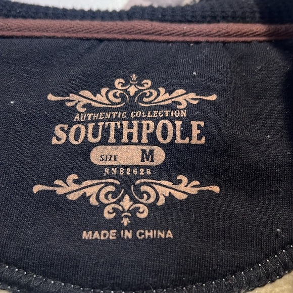 SOUTHPOLE Authentic Collection tan and black zip up hooded jacket size medium. - Picture 8 of 9